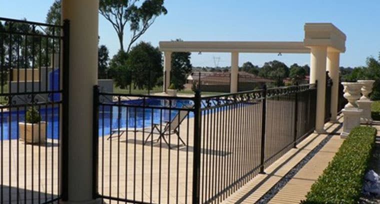 Black Metal Pool Fence — Providing Steel & Mesh in Wagga Wagga, NSW